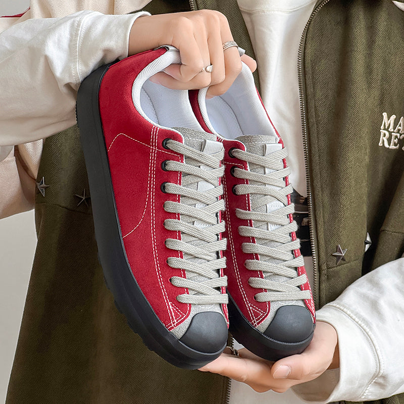 ♛𝔽𝕦𝕤𝕚𝕠𝕟 𝔽𝕠𝕔𝕦𝕤☢︎ꜱᴋᴀᴛᴇ ꜱʜᴏᴇꜱ ♜✽𝟤𝟢𝟤𝟧✽秋冬新款經典素面麂皮低筒板鞋保齡球鞋   男女款 情侶款 YH-28