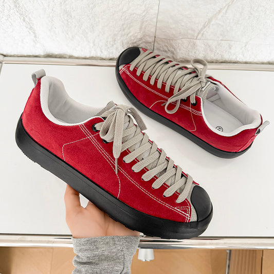 ♛𝔽𝕦𝕤𝕚𝕠𝕟 𝔽𝕠𝕔𝕦𝕤☢︎ꜱᴋᴀᴛᴇ ꜱʜᴏᴇꜱ ♜✽𝟤𝟢𝟤𝟧✽秋冬新款經典素面麂皮低筒板鞋保齡球鞋   男女款 情侶款 YH-28