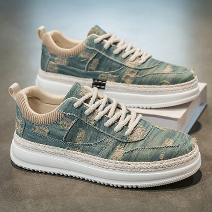 ♛𝔽𝕦𝕤𝕚𝕠𝕟 𝔽𝕠𝕔𝕦𝕤☢︎ꜱᴋᴀᴛᴇ ꜱʜᴏᴇꜱ ♜✽𝟤𝟢𝟤𝟧✽  春夏新款Remade Raw刷舊系列增高休閒鞋  中性男女款 ʏ𝟫𝟣𝟩