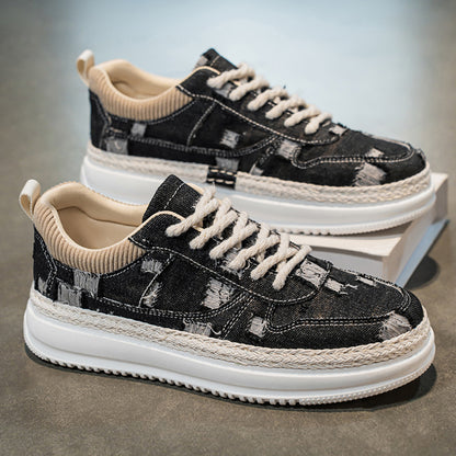 ♛𝔽𝕦𝕤𝕚𝕠𝕟 𝔽𝕠𝕔𝕦𝕤☢︎ꜱᴋᴀᴛᴇ ꜱʜᴏᴇꜱ ♜✽𝟤𝟢𝟤𝟧✽  春夏新款Remade Raw刷舊系列增高休閒鞋  中性男女款 ʏ𝟫𝟣𝟩