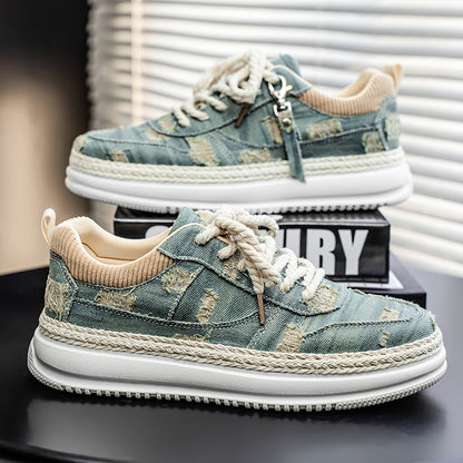 ♛𝔽𝕦𝕤𝕚𝕠𝕟 𝔽𝕠𝕔𝕦𝕤☢︎ꜱᴋᴀᴛᴇ ꜱʜᴏᴇꜱ ♜✽𝟤𝟢𝟤𝟧✽  春夏新款Remade Raw刷舊系列增高休閒鞋  中性男女款 ʏ𝟫𝟣𝟩