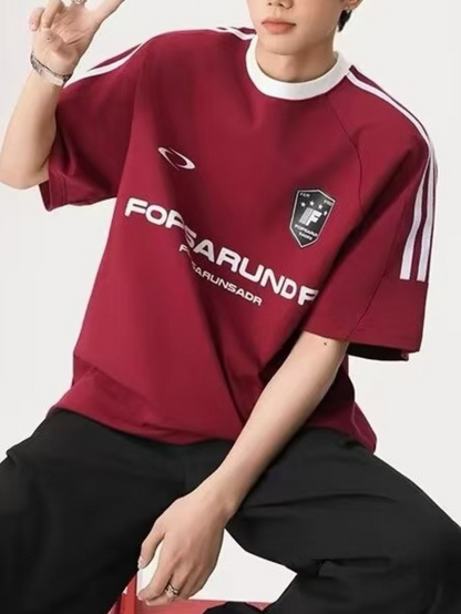 𝔽𝕦𝕤𝕚𝕠𝕟 𝔽𝕠𝕔𝕦𝕤 ✘ 潮牌短袖t恤夏季重磅寬鬆情侣纯棉插肩美式休閒上衣 N4