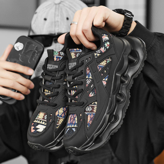 ♛𝔽𝕦𝕤𝕚𝕠𝕟 𝔽𝕠𝕔𝕦𝕤☢︎ᴄᴀꜱᴜᴀʟ ꜱɴᴇᴀᴋᴇʀ ♜ ✽𝟤𝟢𝟤𝟧✽春夏新款透氣增高機能民族風運動鞋   男女款  情侶款  Q31