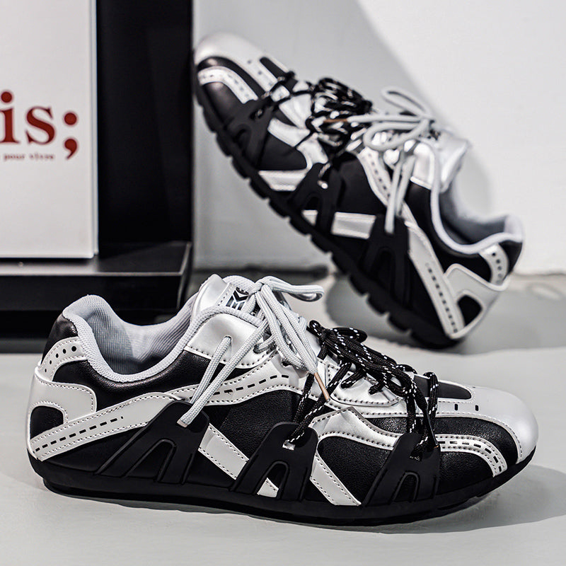 ♛𝔽𝕦𝕤𝕚𝕠𝕟 𝔽𝕠𝕔𝕦𝕤☢︎ᴄᴀꜱᴜᴀʟ ꜱɴᴇᴀᴋᴇʀ ♜ ✽𝟤𝟢𝟤𝟧✽秋冬新款運動包覆平底賽車運動鞋  男女款  情侶款 大🦶款 (39-46號) M28