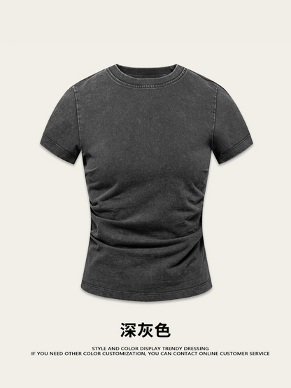 Fierce & Fitted 夏季辣妹必備INS緊身短款上衣 收腰直筒長裙套裝N-7 深灰色