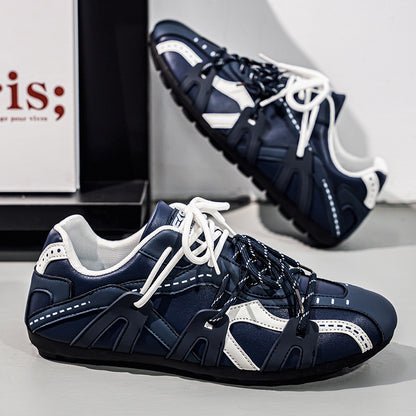 ♛𝔽𝕦𝕤𝕚𝕠𝕟 𝔽𝕠𝕔𝕦𝕤☢︎ᴄᴀꜱᴜᴀʟ ꜱɴᴇᴀᴋᴇʀ ♜ ✽𝟤𝟢𝟤𝟧✽秋冬新款運動包覆平底賽車運動鞋  男女款  情侶款 大🦶款 (39-46號) M28