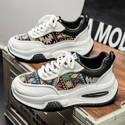 ♛𝔽𝕦𝕤𝕚𝕠𝕟 𝔽𝕠𝕔𝕦𝕤☢︎ᴄᴀꜱᴜᴀʟ ꜱɴᴇᴀᴋᴇʀ ♜✽𝟤𝟢𝟤𝟧✽ 春夏新款隱形增高民族圖騰風老爹鞋運動鞋 男女款 大🦶款 (39-48號)xf686
