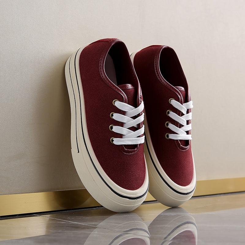 ♛𝔽𝕦𝕤𝕚𝕠𝕟 𝔽𝕠𝕔𝕦𝕤☢︎ꜰʟᴇxɪɴɢ-ꜱʜᴏᴇꜱ ♜✽𝟤𝟢𝟤𝟧✽ 春夏新款休閒素面百搭厚底增高𝟧ᴄᴍ帆布鞋  女款 (35-40號）ᴊ𝟧𝟤