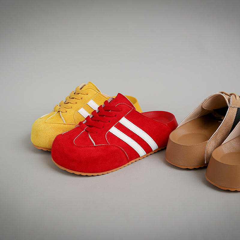 ♛𝔽𝕦𝕤𝕚𝕠𝕟 𝔽𝕠𝕔𝕦𝕤☢︎ꜰʟᴇxɪɴɢ-ꜱʜᴏᴇꜱ ♜ ✽𝟤𝟢𝟤𝟧✽ 春夏新款百搭板鞋頭型超透氣隱行增高3cm拖鞋  女款 (35-40號）x𝟤𝟪𝟪