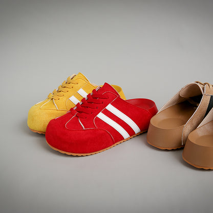 ♛𝔽𝕦𝕤𝕚𝕠𝕟 𝔽𝕠𝕔𝕦𝕤☢︎ꜰʟᴇxɪɴɢ-ꜱʜᴏᴇꜱ ♜✽𝟤𝟢𝟤𝟧✽ 春夏新款百搭板鞋頭型超透氣隱行增高3cm拖鞋  女款 (35-40號）x𝟤𝟪𝟪