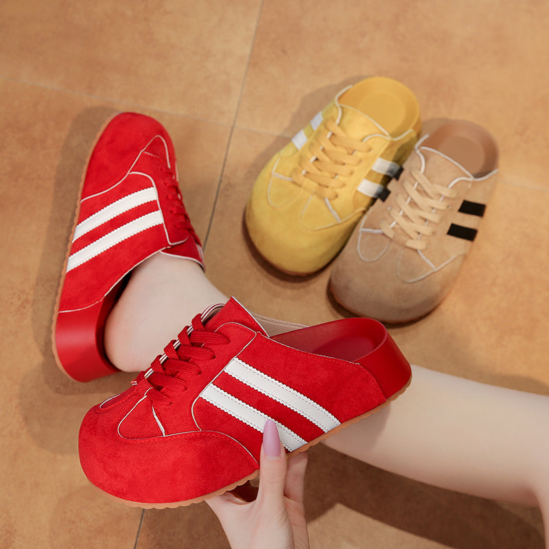 ♛𝔽𝕦𝕤𝕚𝕠𝕟 𝔽𝕠𝕔𝕦𝕤☢︎ꜰʟᴇxɪɴɢ-ꜱʜᴏᴇꜱ ♜✽𝟤𝟢𝟤𝟧✽ 春夏新款百搭板鞋頭型超透氣隱行增高3cm拖鞋  女款 (35-40號）x𝟤𝟪𝟪