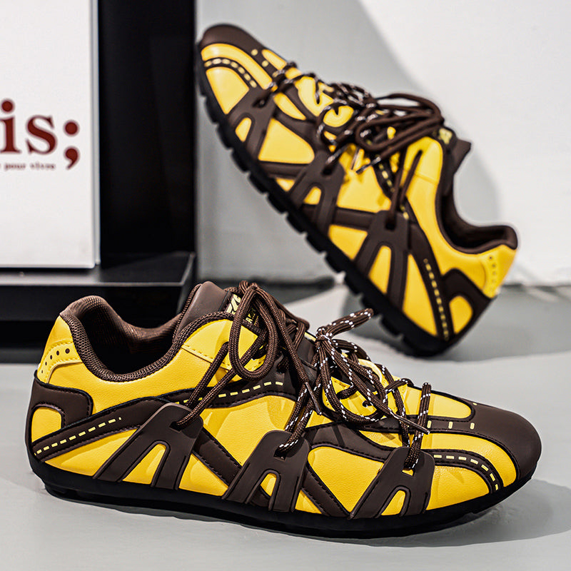 ♛𝔽𝕦𝕤𝕚𝕠𝕟 𝔽𝕠𝕔𝕦𝕤☢︎ᴄᴀꜱᴜᴀʟ ꜱɴᴇᴀᴋᴇʀ ♜ ✽𝟤𝟢𝟤𝟧✽秋冬新款運動包覆平底賽車運動鞋  男女款  情侶款 大🦶款 (39-46號) M28