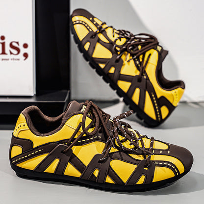 ♛𝔽𝕦𝕤𝕚𝕠𝕟 𝔽𝕠𝕔𝕦𝕤☢︎ᴄᴀꜱᴜᴀʟ ꜱɴᴇᴀᴋᴇʀ ♜ ✽𝟤𝟢𝟤𝟧✽秋冬新款運動包覆平底賽車運動鞋  男女款  情侶款 大🦶款 (39-46號) M28