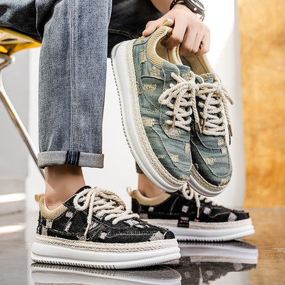 ♛𝔽𝕦𝕤𝕚𝕠𝕟 𝔽𝕠𝕔𝕦𝕤☢︎ꜱᴋᴀᴛᴇ ꜱʜᴏᴇꜱ ♜✽𝟤𝟢𝟤𝟧✽  春夏新款Remade Raw刷舊系列增高休閒鞋  中性男女款 ʏ𝟫𝟣𝟩