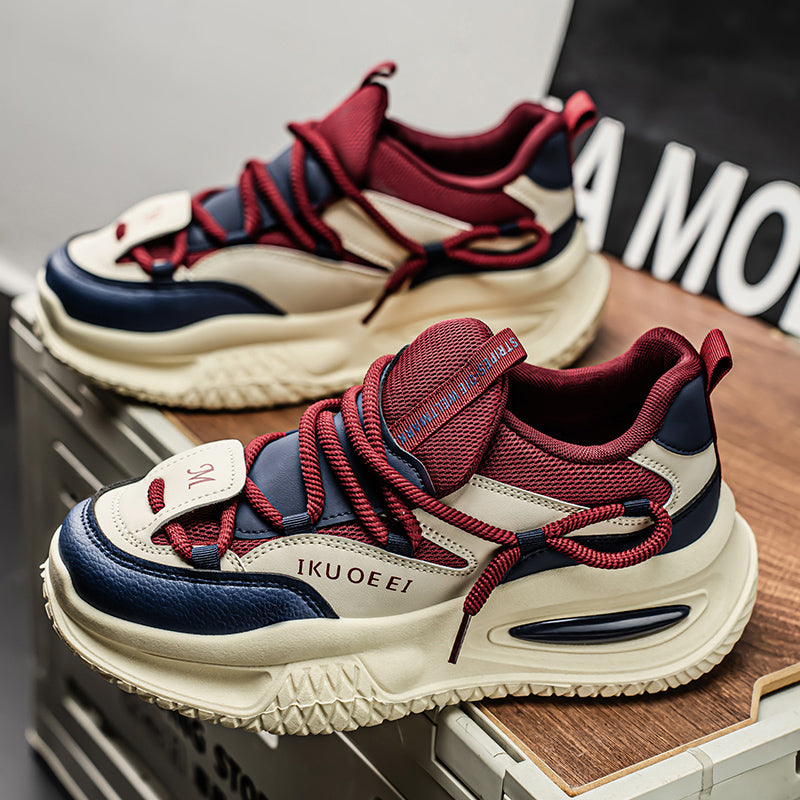 ♛𝔽𝕦𝕤𝕚𝕠𝕟 𝔽𝕠𝕔𝕦𝕤☢︎ᴄᴀꜱᴜᴀʟ ꜱɴᴇᴀᴋᴇʀ ♜✽𝟤𝟢𝟤𝟧✽ 春夏新款隱形增高棒球風懶人老爹鞋運動鞋 男女款 大🦶款 (39-48號)xf989