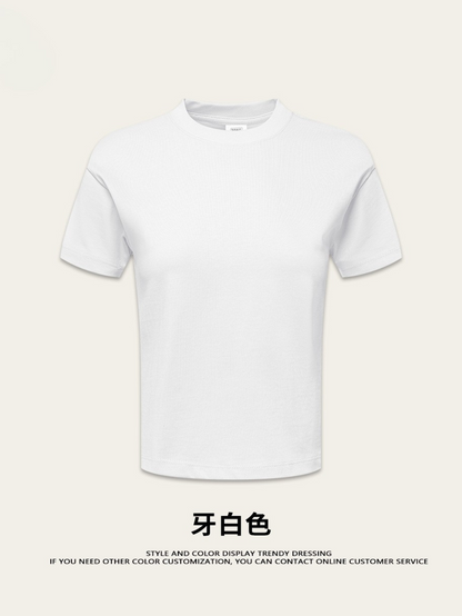 Fierce & Fitted 美式夏季甜妹圓領短T半身裙套裝	N-23 牙白色