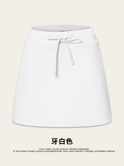 Fierce & Fitted 美式夏季甜妹圓領短T半身裙套裝	N-23 牙白色