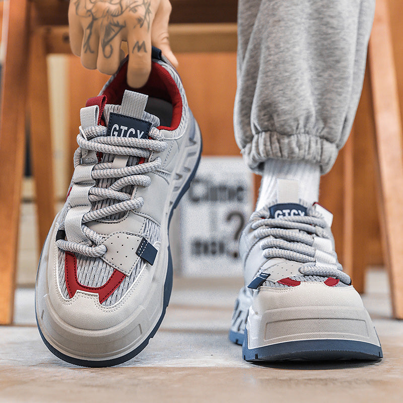 ♛𝔽𝕦𝕤𝕚𝕠𝕟 𝔽𝕠𝕔𝕦𝕤☢︎ᴄᴀꜱᴜᴀʟ ꜱɴᴇᴀᴋᴇʀ ♜ ✽𝟤𝟢𝟤𝟧✽秋冬新款運動支撐隱形增高籃球運動鞋  男女款  情侶款 LL-28