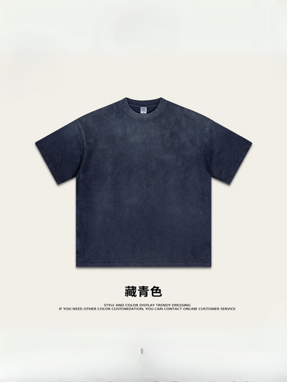 ▶𝔽𝕦𝕤𝕚𝕠𝕟 𝔽𝕠𝕔𝕦𝕤 ⌘𝓦𝓪𝓼𝓱𝓮𝓭 𝔀𝓲𝓷𝓭 ◀  2025春夏潮牌ins新款纯棉水洗做舊短袖街頭巴家重磅半袖Ｔ恤 TZ-05