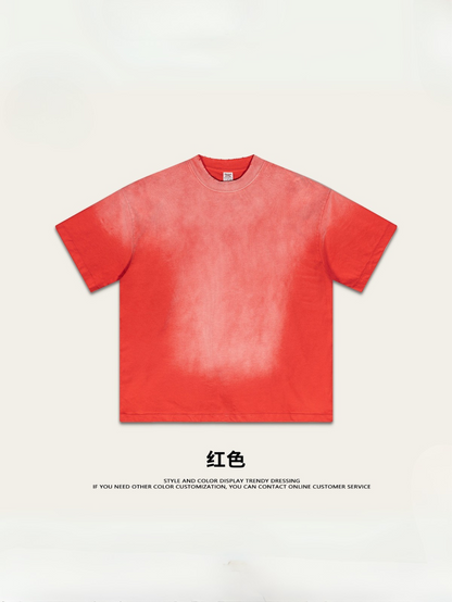 ▶𝔽𝕦𝕤𝕚𝕠𝕟 𝔽𝕠𝕔𝕦𝕤 ⌘𝓦𝓪𝓼𝓱𝓮𝓭 𝔀𝓲𝓷𝓭 ◀ 2025春夏潮牌ins新款纯棉水洗做舊短袖街頭巴家重磅半袖Ｔ恤 TZ-05