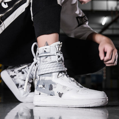 ♛𝔽𝕦𝕤𝕚𝕠𝕟 𝔽𝕠𝕔𝕦𝕤☢︎ᴄᴀꜱᴜᴀʟ ꜱɴᴇᴀᴋᴇʀ ♜✽2026✽ 運動風機能款長筒綁繩拉鍊版板鞋 男女鞋 情侶款（大🦶到46碼）JM-15