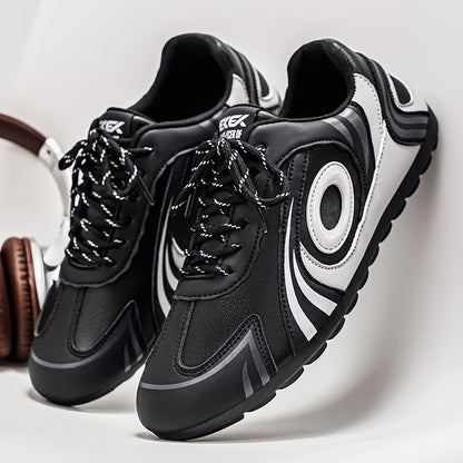 ♛𝔽𝕦𝕤𝕚𝕠𝕟 𝔽𝕠𝕔𝕦𝕤☢︎ᴄᴀꜱᴜᴀʟ ꜱɴᴇᴀᴋᴇʀ ♜ ✽𝟤𝟢𝟤𝟧✽秋冬新款運動旋渦烙印平底賽車運動鞋  男女款  情侶款 大🦶款 (39-46號) M27