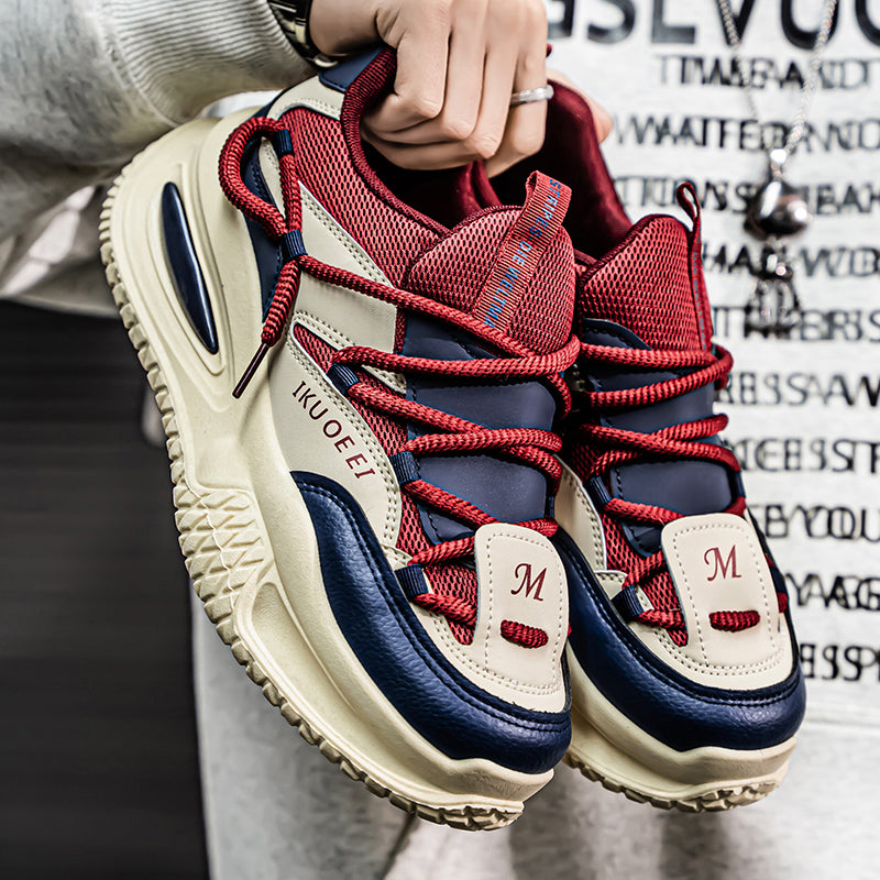 ♛𝔽𝕦𝕤𝕚𝕠𝕟 𝔽𝕠𝕔𝕦𝕤☢︎ᴄᴀꜱᴜᴀʟ ꜱɴᴇᴀᴋᴇʀ ♜✽𝟤𝟢𝟤𝟧✽ 春夏新款隱形增高棒球風懶人老爹鞋運動鞋 男女款 大🦶款 (39-48號)xf989