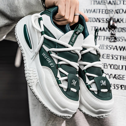 ♛𝔽𝕦𝕤𝕚𝕠𝕟 𝔽𝕠𝕔𝕦𝕤☢︎ᴄᴀꜱᴜᴀʟ ꜱɴᴇᴀᴋᴇʀ ♜✽𝟤𝟢𝟤𝟧✽ 春夏新款隱形增高棒球風懶人老爹鞋運動鞋 男女款 大🦶款 (39-48號)xf989