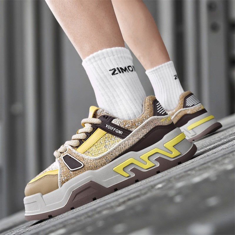 ♛𝔽𝕦𝕤𝕚𝕠𝕟 𝔽𝕠𝕔𝕦𝕤☢︎ꜱᴋᴀᴛᴇ ꜱʜᴏᴇꜱ ♜✽𝟤𝟢𝟤𝟧✽秋冬新款迷彩刺繡隱形增高低筒板鞋   男女款 情侶款  LL-89