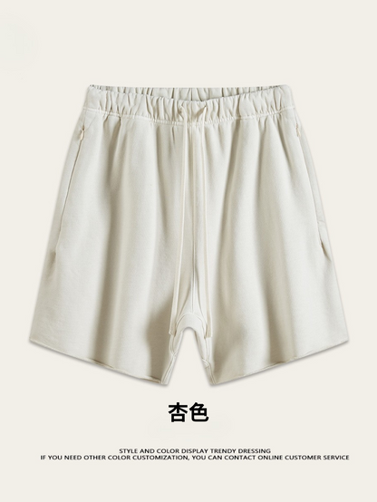 ♛𝔽𝕦𝕤𝕚𝕠𝕟 𝔽𝕠𝕔𝕦𝕤 ♛夏季復古重磅水洗休閒運動五分褲 S-01