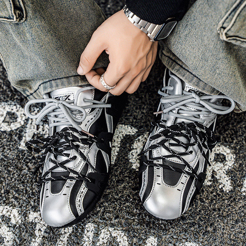 ♛𝔽𝕦𝕤𝕚𝕠𝕟 𝔽𝕠𝕔𝕦𝕤☢︎ᴄᴀꜱᴜᴀʟ ꜱɴᴇᴀᴋᴇʀ ♜ ✽𝟤𝟢𝟤𝟧✽秋冬新款運動包覆平底賽車運動鞋  男女款  情侶款 大🦶款 (39-46號) M28