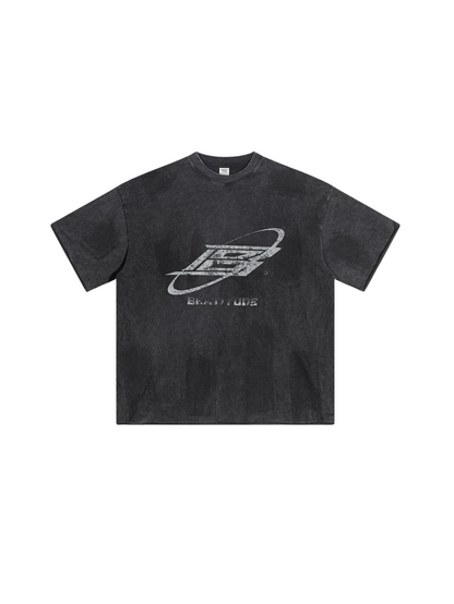 ▶𝔽𝕦𝕤𝕚𝕠𝕟 𝔽𝕠𝕔𝕦𝕤 ⌘𝓦𝓪𝓼𝓱𝓮𝓭 𝔀𝓲𝓷𝓭 ◀ 2025夏季美式潮牌fog水洗做舊斑驳字母印花短袖半袖Ｔ恤 TZ-21