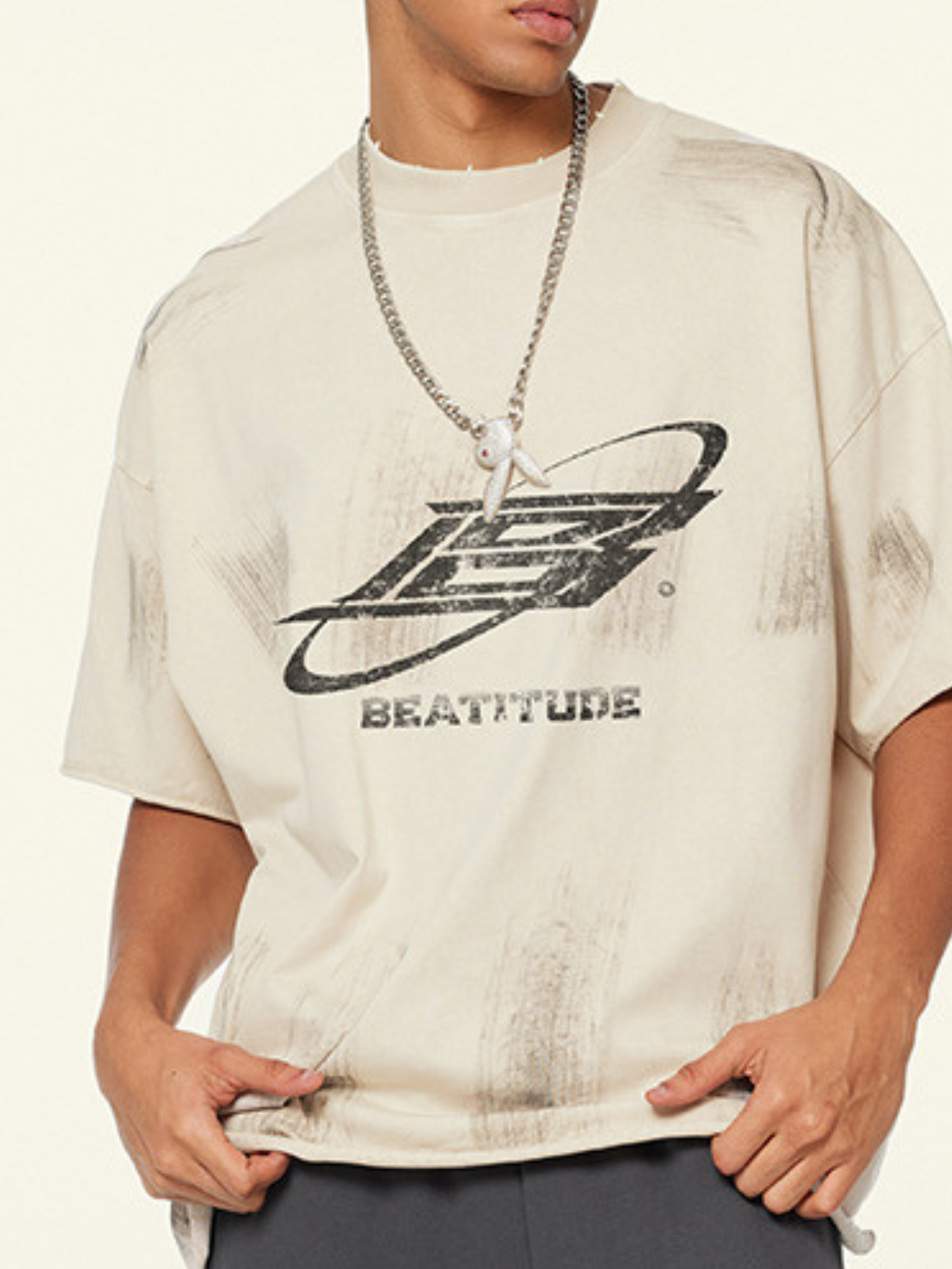 ▶𝔽𝕦𝕤𝕚𝕠𝕟 𝔽𝕠𝕔𝕦𝕤 ⌘𝓦𝓪𝓼𝓱𝓮𝓭 𝔀𝓲𝓷𝓭 ◀ 2025夏季美式潮牌fog水洗做舊斑驳字母印花短袖半袖Ｔ恤 TZ-21