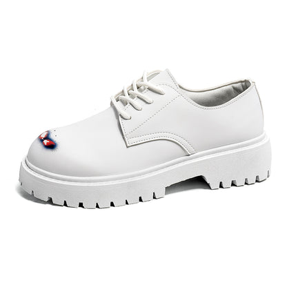 ♛𝔽𝕦𝕤𝕚𝕠𝕟 𝔽𝕠𝕔𝕦𝕤☢︎ᴄᴀꜱᴜᴀʟ ᴅʀᴇꜱꜱ ♜✽2025✽ 夜與晝復古圓頭增高厚底皮鞋 中性男女款  ʏᴢ𝟣𝟤