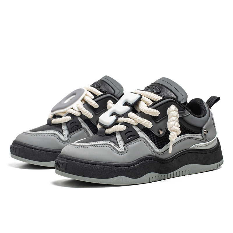 ♛𝔽𝕦𝕤𝕚𝕠𝕟 𝔽𝕠𝕔𝕦𝕤☢︎ꜱᴋᴀᴛᴇ ꜱʜᴏᴇꜱ  ♜✽𝟤𝟢𝟤𝟧✽ 春夏新款經典嘻哈配色ＯＥ板鞋 男女款 情侶款  大🦶款 (36-45號)  C01