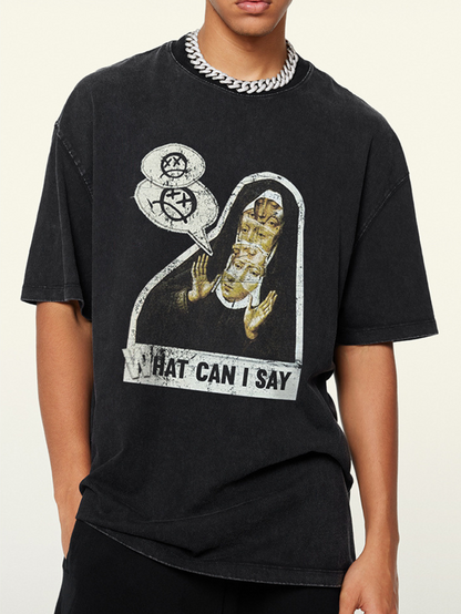 ▶𝔽𝕦𝕤𝕚𝕠𝕟 𝔽𝕠𝕔𝕦𝕤 ⌘𝓦𝓪𝓼𝓱𝓮𝓭 𝔀𝓲𝓷𝓭 ◀2025夏季美式復古高街vintage短袖上衣大碼男士古着t恤 TZ-23