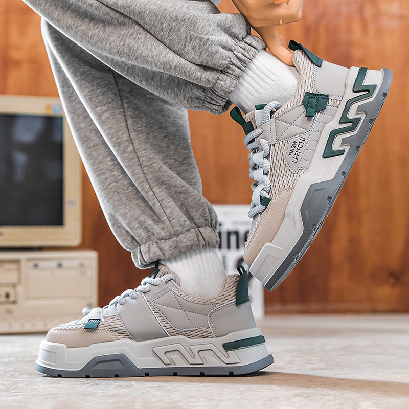 ♛𝔽𝕦𝕤𝕚𝕠𝕟 𝔽𝕠𝕔𝕦𝕤☢︎ᴄᴀꜱᴜᴀʟ ꜱɴᴇᴀᴋᴇʀ ♜ ✽𝟤𝟢𝟤𝟧✽秋冬新款運動支撐隱形增高籃球運動鞋  男女款  情侶款 LL-28