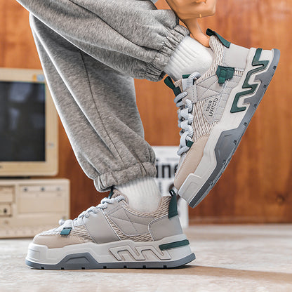 ♛𝔽𝕦𝕤𝕚𝕠𝕟 𝔽𝕠𝕔𝕦𝕤☢︎ᴄᴀꜱᴜᴀʟ ꜱɴᴇᴀᴋᴇʀ ♜ ✽𝟤𝟢𝟤𝟧✽秋冬新款運動支撐隱形增高籃球運動鞋  男女款  情侶款 LL-28