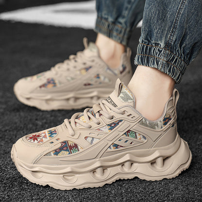 ♛𝔽𝕦𝕤𝕚𝕠𝕟 𝔽𝕠𝕔𝕦𝕤☢︎ᴄᴀꜱᴜᴀʟ ꜱɴᴇᴀᴋᴇʀ ♜ ✽𝟤𝟢𝟤𝟧✽春夏新款透氣增高機能民族風運動鞋   男女款  情侶款  Q31