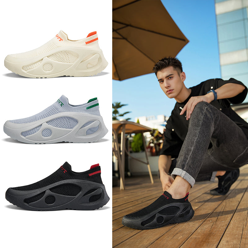 ♛𝔽𝕦𝕤𝕚𝕠𝕟 𝔽𝕠𝕔𝕦𝕤☢︎ᴄᴀꜱᴜᴀʟ ꜱɴᴇᴀᴋᴇʀ ♜✽𝟤𝟢𝟤𝟧✽ 春夏新款網襪設計超透氣懶人運動慢跑鞋 男女款 情侶款  大🦶款 (36-48號)x𝟧𝟢𝟪