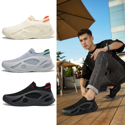 ♛𝔽𝕦𝕤𝕚𝕠𝕟 𝔽𝕠𝕔𝕦𝕤☢︎ᴄᴀꜱᴜᴀʟ ꜱɴᴇᴀᴋᴇʀ ♜✽𝟤𝟢𝟤𝟧✽ 春夏新款網襪設計超透氣懶人運動慢跑鞋 男女款 情侶款  大🦶款 (36-48號)x𝟧𝟢𝟪