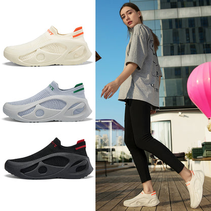 ♛𝔽𝕦𝕤𝕚𝕠𝕟 𝔽𝕠𝕔𝕦𝕤☢︎ᴄᴀꜱᴜᴀʟ ꜱɴᴇᴀᴋᴇʀ ♜✽𝟤𝟢𝟤𝟧✽ 春夏新款網襪設計超透氣懶人運動慢跑鞋 男女款 情侶款  大🦶款 (36-48號)x𝟧𝟢𝟪
