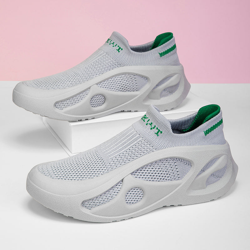 ♛𝔽𝕦𝕤𝕚𝕠𝕟 𝔽𝕠𝕔𝕦𝕤☢︎ᴄᴀꜱᴜᴀʟ ꜱɴᴇᴀᴋᴇʀ ♜ ✽𝟤𝟢𝟤𝟧✽ 春夏新款網襪設計超透氣懶人運動慢跑鞋 男女款 情侶款  大🦶款 (36-48號)  x𝟧𝟢𝟪