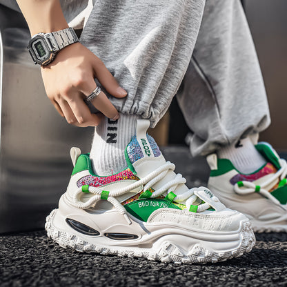 ♛𝔽𝕦𝕤𝕚𝕠𝕟 𝔽𝕠𝕔𝕦𝕤☢︎ᴄᴀꜱᴜᴀʟ ꜱɴᴇᴀᴋᴇʀ ♜ ✽𝟤𝟢𝟤𝟧✽秋冬新款運動氣墊隱形增高運動懶人鞋  男女款  情侶款 TX-801