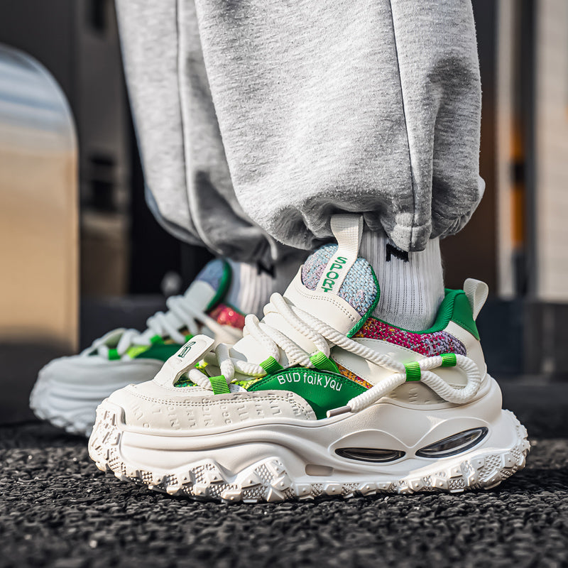 ♛𝔽𝕦𝕤𝕚𝕠𝕟 𝔽𝕠𝕔𝕦𝕤☢︎ᴄᴀꜱᴜᴀʟ ꜱɴᴇᴀᴋᴇʀ ♜ ✽𝟤𝟢𝟤𝟧✽秋冬新款運動氣墊隱形增高運動懶人鞋  男女款  情侶款 TX-801