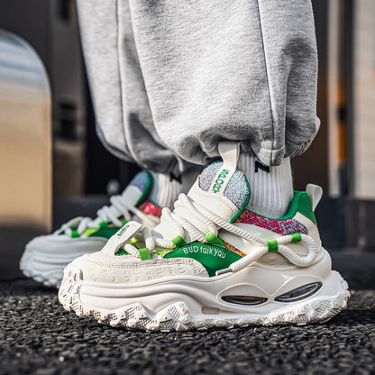 ♛𝔽𝕦𝕤𝕚𝕠𝕟 𝔽𝕠𝕔𝕦𝕤☢︎ᴄᴀꜱᴜᴀʟ ꜱɴᴇᴀᴋᴇʀ ♜ ✽𝟤𝟢𝟤𝟧✽秋冬新款運動氣墊隱形增高運動懶人鞋  男女款  情侶款 TX-801