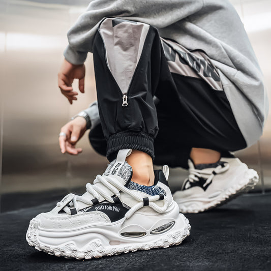 ♛𝔽𝕦𝕤𝕚𝕠𝕟 𝔽𝕠𝕔𝕦𝕤☢︎ᴄᴀꜱᴜᴀʟ ꜱɴᴇᴀᴋᴇʀ ♜ ✽𝟤𝟢𝟤𝟧✽秋冬新款運動氣墊隱形增高運動懶人鞋  男女款  情侶款 TX-801