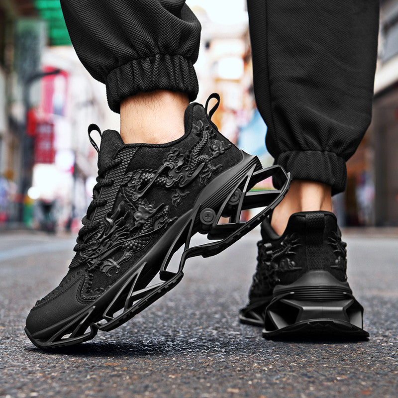 ♛𝔽𝕦𝕤𝕚𝕠𝕟 𝔽𝕠𝕔𝕦𝕤☢︎ᴄᴀꜱᴜᴀʟ ꜱɴᴇᴀᴋᴇʀ ♜ ✽𝟤𝟢𝟤𝟧✽春夏新款襪套透氣增高超彈力古風龍紋運動鞋   男女款  情侶款  CX23