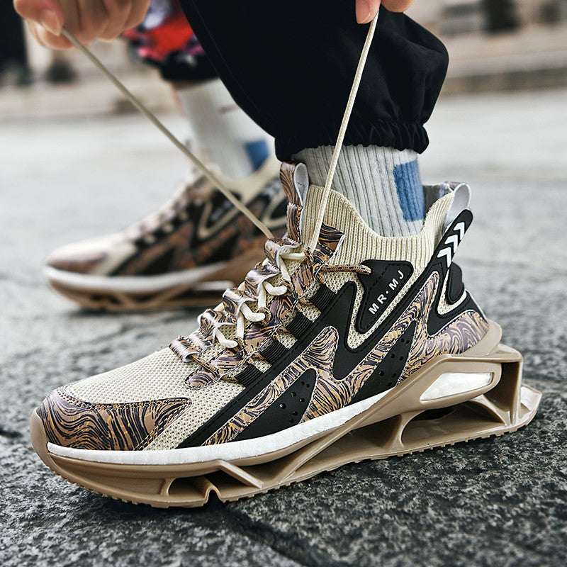 ♛𝔽𝕦𝕤𝕚𝕠𝕟 𝔽𝕠𝕔𝕦𝕤☢︎ᴄᴀꜱᴜᴀʟ ꜱɴᴇᴀᴋᴇʀ ♜ ✽𝟤𝟢𝟤𝟧✽春夏新款襪套透氣增高超彈力水墨風運動鞋   男女款  情侶款  CX37