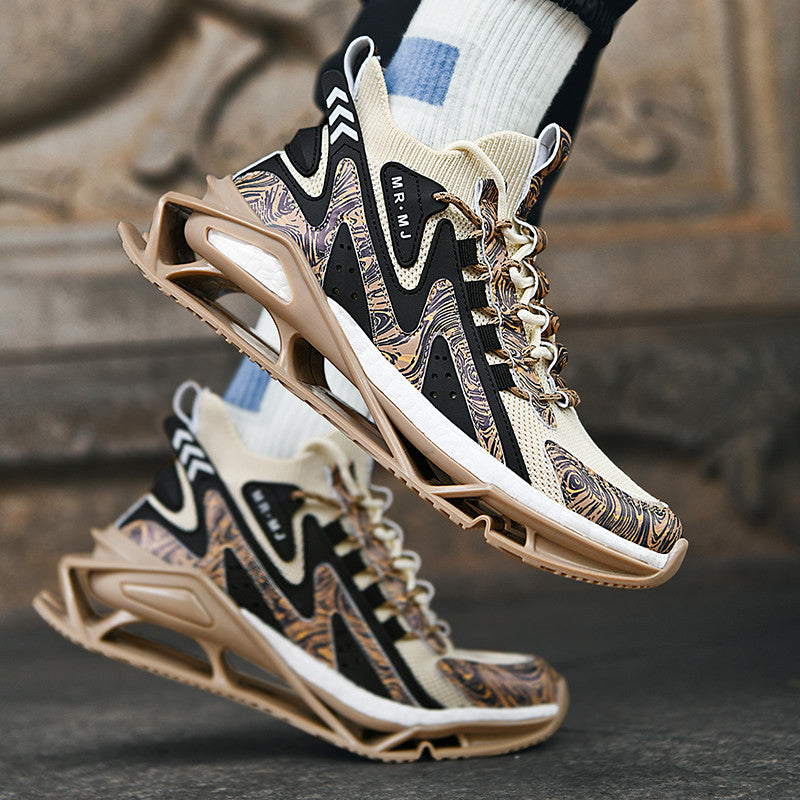 ♛𝔽𝕦𝕤𝕚𝕠𝕟 𝔽𝕠𝕔𝕦𝕤☢︎ᴄᴀꜱᴜᴀʟ ꜱɴᴇᴀᴋᴇʀ ♜ ✽𝟤𝟢𝟤𝟧✽春夏新款襪套透氣增高超彈力水墨風運動鞋   男女款  情侶款  CX37